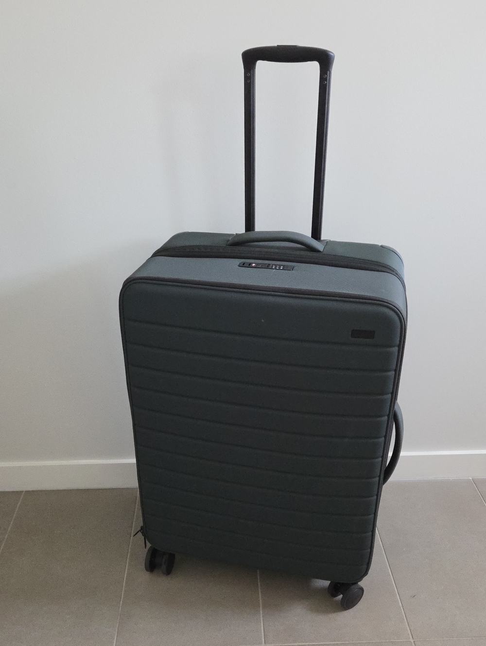 AWAY Forest Green Softside Spinner Large Checked Luggage With Original Box